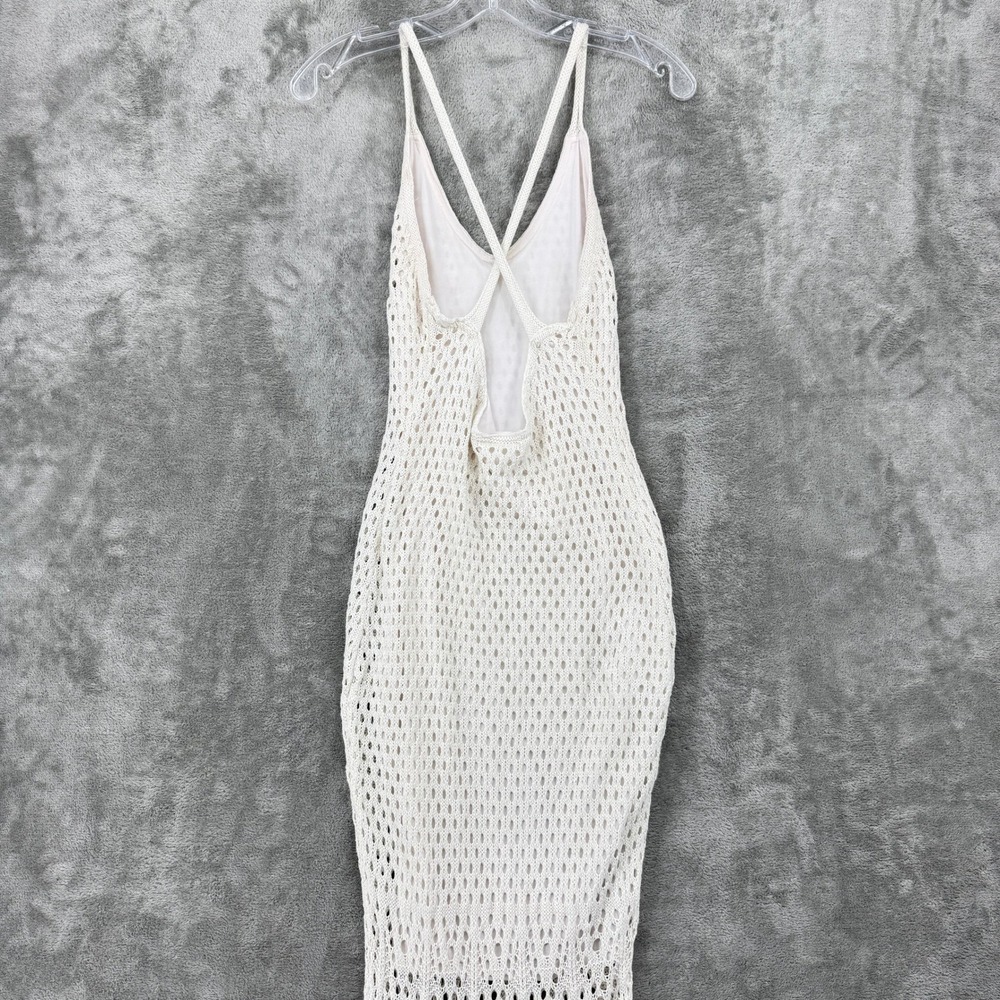 Venus Dress Womens Medium Crochet Maxi Mermaid Boho Low Back Bodycon Boho Resort - Picture 6 of 11